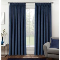 Pair of Oxford Navy Blackout Velvet Supersoft Tape Top - Navy / 117cm / 137cm - thumbnail 1
