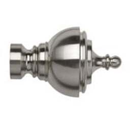 28mm Fixed Length Metal Eyelet Curtain Pole Set - Vienna Finial - Satin Silver / 300cm - thumbnail 3