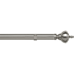 28mm Fixed Length Metal Eyelet Curtain Pole Set - Vienna Finial - Satin Silver / 300cm - thumbnail 2
