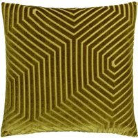 Evoke Cut Velvet Cushion - Olive / 45cm / Polyester - image 1