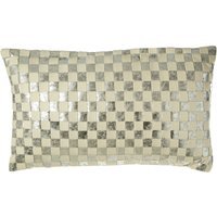 Bosie Kensington Townhouse Rectangular Ivory And Silver Check Cushion - Silver