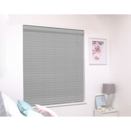 Faux Wood String Venetian Blinds 50mm Slats - White / 105cm / 120cm - thumbnail 2