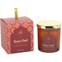 Arabian Nights Rose Oud Scented Jar Candle - white