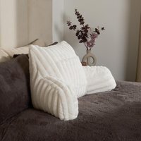 Faux Fur Ribbed Heatable Cuddle Cushion - Cream - image 1