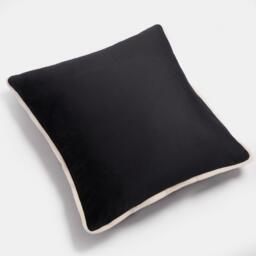 Pack of Matte Velvet Piped Edge Cushion Covers - Black / 2 - thumbnail 3