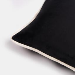 Pack of Matte Velvet Piped Edge Cushion Covers - Black / 2 - thumbnail 4