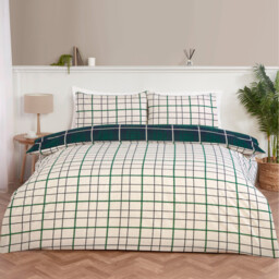 Barton Check Duvet Set - Navy / King - thumbnail 2