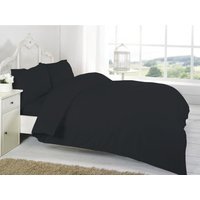 T200 Cotton Duvet Cover Set - Black / Single