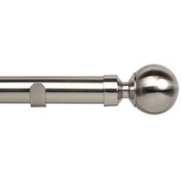 Ball End Metal Eyelet Curtain Pole Set - Satin Silver / 200cm - thumbnail 2