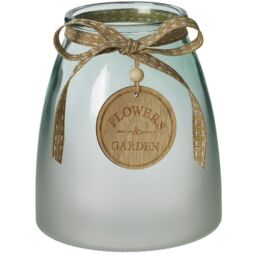 Frosted Glass Jar Vase - Frosted Green / 13cm - thumbnail 2