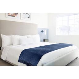Darcy Tassel Blanket Throw - Navy / 150x200cm - thumbnail 5