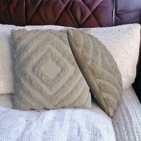 Sage Green Diamond Cushion Set of 2 - Grey