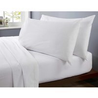 180 Thread Count Microfibre Sheet Set - White / Double