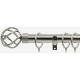Stainless Steel 28mm Cage Fixed Length Metal Curtain Pole - Stainless Steel / 180cm - thumbnail 5