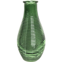 Green Bottle Bud Vase - Ribbed Finish - thumbnail 1