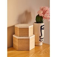 Mimo Large Terrazzo Lid Trinket Box - Natural