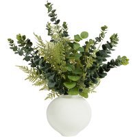 Eucalyptus in White Ceramic Pot - Green and White - image 1