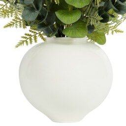 Eucalyptus in White Ceramic Pot - Green and White - thumbnail 4