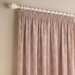 Olivia Lattice Room Darkening Pencil Pleat Curtain Pair - Blush / 183cm / 229cm - thumbnail 2