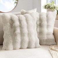Luxury Supersoft Faux Fur Cushion - Cream / 43cm - thumbnail 1