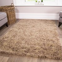 Super Soft Natural Taupe Mottled Shaggy Area Rug - Taupe / 170 x 120cm