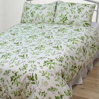 Herb Garden Duvet Cover Set Floral Leaves Green Purple Pink - Multi / King - image 1