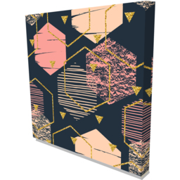 'Hexagon Trend' Graphic Art Print on Canvas - Pink / 127cm - thumbnail 2