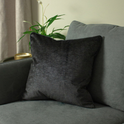Stella Textured Cushion 45 x 45cm - Black / Polyester - thumbnail 3