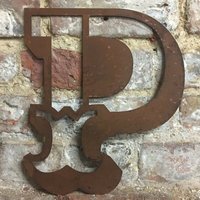 Personalised Metal lettering , Personalised Gift , Rusty Carnival Letter P - rusty