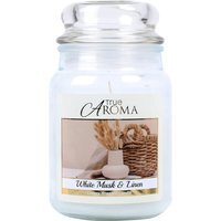 Scented Large Mason Jar Candle - White Musk and Linen