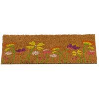 Coir Insert Mat for Outdoor  - Brown,White,Purple,Pink,Green / Flowers - thumbnail 1