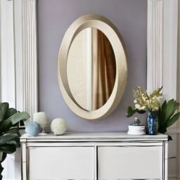 Retro Wall Large Oval Vanity Mirror for Bedroom, Bathroom, Living Room - Gold - thumbnail 4