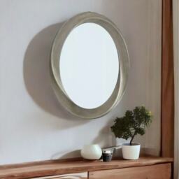 Retro Wall Large Oval Vanity Mirror for Bedroom, Bathroom, Living Room - Gold - thumbnail 5
