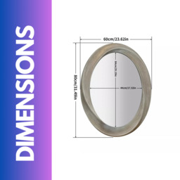 Retro Wall Large Oval Vanity Mirror for Bedroom, Bathroom, Living Room - Gold - thumbnail 2
