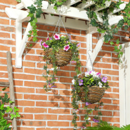 HOMCOM Set of 2 Artificial Plants Azalea Flowers for Decor - Purple - thumbnail 3