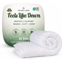 15 Tog Warm Winter Duvet Soft Hotel Quality Microfibre Quilt - White / King