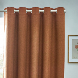 Dawn Textured Blackout Eyelet Curtains - Brick / 168cm / 183cm - thumbnail 3