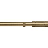 28mm Fixed Length Metal Eyelet Curtain Pole Set - Aspect Finial - Antique Brass / 390cm