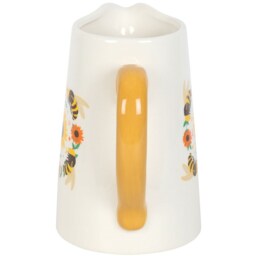 Summer Bee and Sunflower Ceramic Flower Jug Vase - White - thumbnail 3
