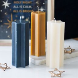 Cream Star Shaped Taper Candle for Festive Cozy Decor - White - thumbnail 4