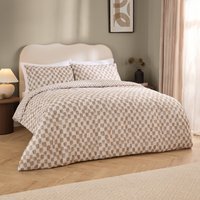 Nyhavn Checkerboard Reversible Duvet Cover Set - Tobacco / Superking - thumbnail 1