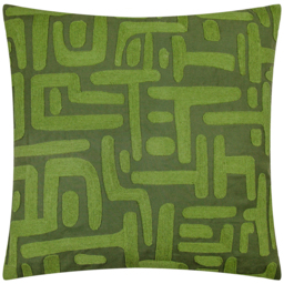Brooke Embroidered Cotton Cushion - Ivy Green / Polyester - thumbnail 2