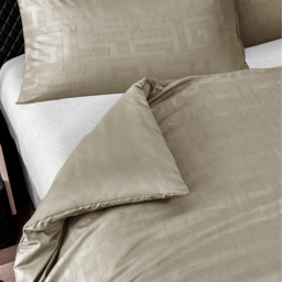 Premium Look Satin patterened duvet set - Beige / Single - thumbnail 4