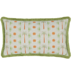 Tropicala Palm Printed Cushion - Multicolour / Feather - thumbnail 3