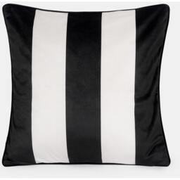 Pack of Matte Velvet Stripe Filled Cushions - White / 4 - thumbnail 4