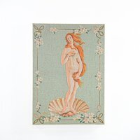 Shay Vintage Seashells Hand Painted Linen - Green - thumbnail 1