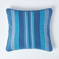 Homescapes Homescapes Cotton Striped Cushion Cover Morocco - Blue / 60cm