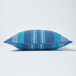 Homescapes Homescapes Cotton Striped Cushion Cover Morocco - Blue / 60cm - thumbnail 2