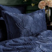 Palmeria Quilted Velvet Pillowcase - Navy