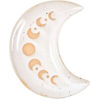Crescent Moon Phase Ceramic Trinket Tray For Jewelry - White